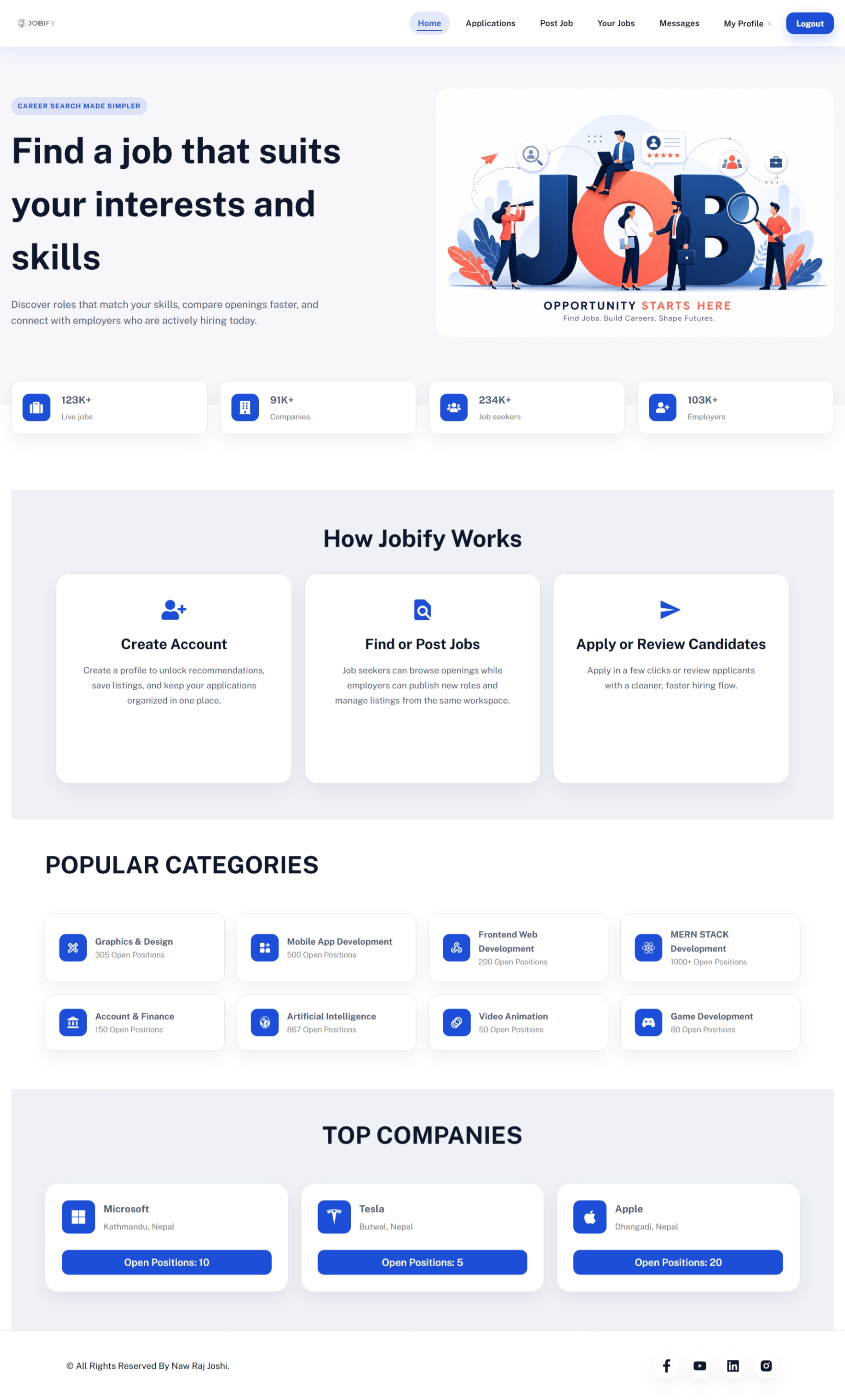 Screenshot of Jobify MERN Stack Job Portal